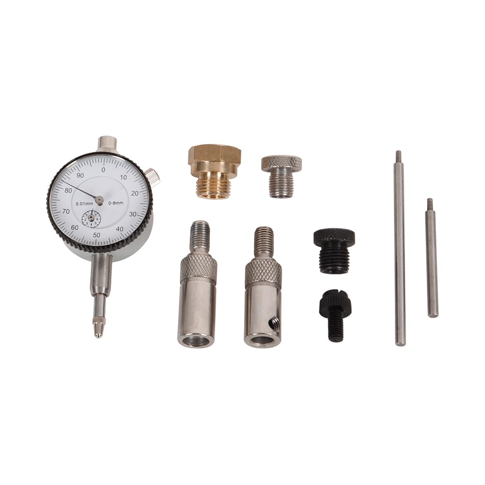 Zifferblattanzeige-Set mit 10-mm- und 14-mm-Zündkerzenadaptern – für Motorrad-TDC-Zündzeitpunkt und Motortuning, professionelles Präzisionsmesswerkzeug