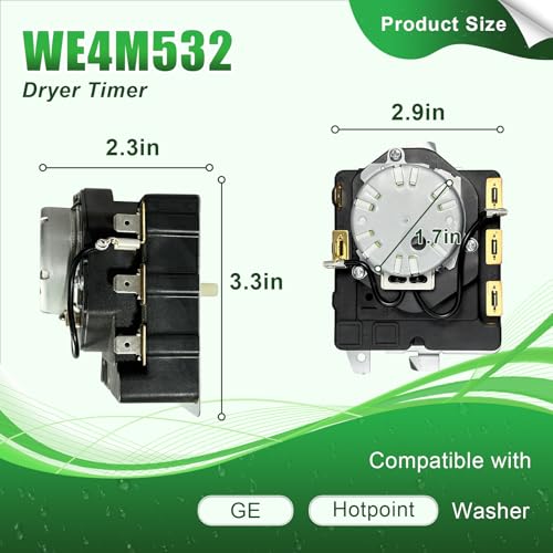 Image of WE4M532 Dryer Timer Compatible with GE Hotpoint Dryer, Replacement Part WE4M362 WE4M532-24PK 234D1296P004 TMD1FM07 WE04M0532 3029573 AP5788219 PS8746223 EAP8746223 PD00025191