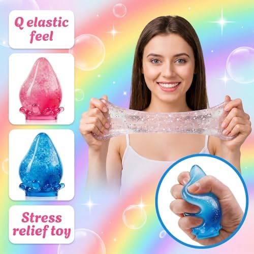 Water Drop Squeeze Squishies, Dream Squishy Drop Squishy Stress Ball, Soft Fidget Stress Ball, 2026 New Slow Rise Relief Fidget Sensory for Anxiety Stress Easter Party Favors (Blue) - 1