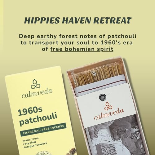 Calmveda PATCHOULI INCENSE Sticks Pack - (80 Sticks) Charcoal Free Incense thumb #2