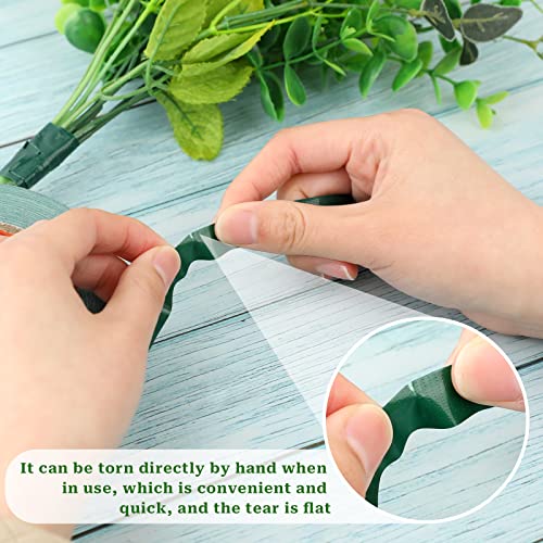 2 Roll Floral Tapes Flower Wrap Tape, 1/2" Wide Waterproof Florist Tape Green Floral Tape For Bouquet Stem Wrapping Flower Arranging Floral Craft, 33.4 Yd/Roll #TOP3