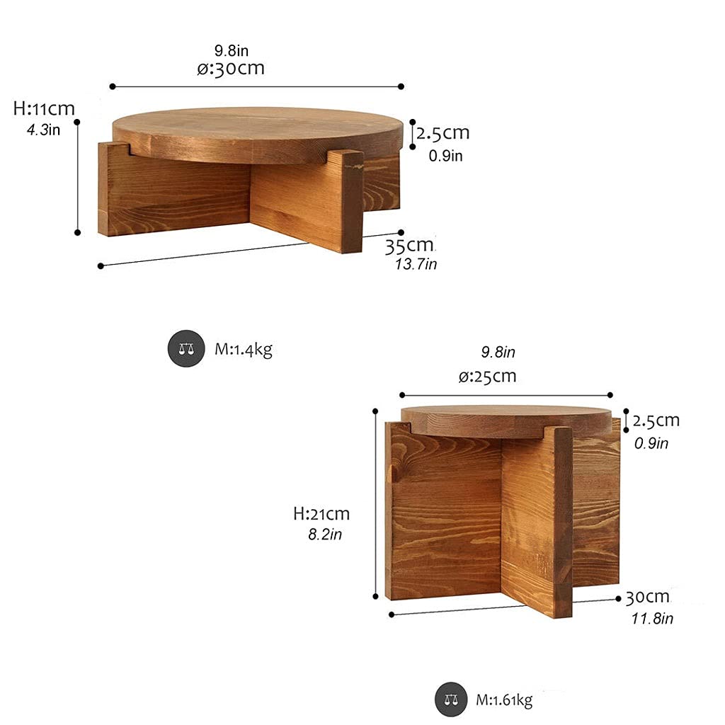 LUCBEI Kuchenständer ServierStänder Hochzeitstorte Base Fach Wald Hochzeit Dessert Tabelle Fenster Display Tablett Holzkuchenständer Kuchen Shop Display Stand Tortenständer (Size : D)