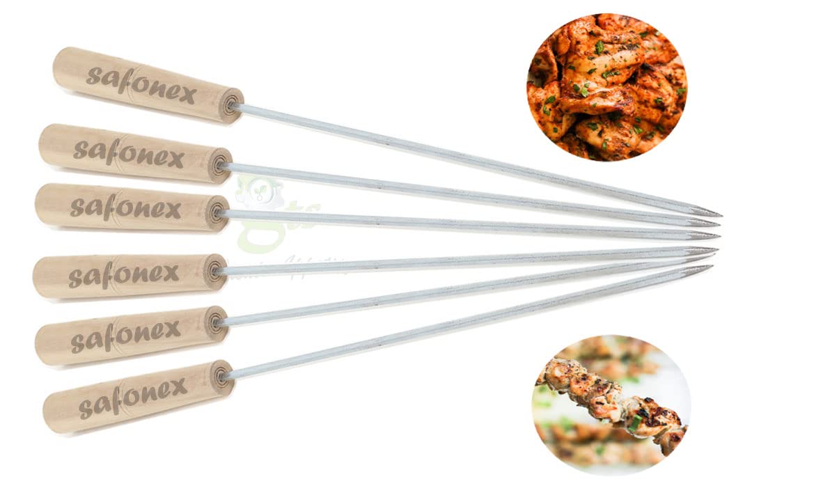 See full amazon price history chart for SAFONEX Steel Grill for Chiken Long Steel Rods with Wooden Handle for Easy Making Chicken Tandoor, Paneer Tikkas, Seekh Kabab Etc. (6) SAFONEX Steel Grill for Chiken Long Steel Rods with Wooden Handle for Easy Making Chicken Tandoor, Paneer Tikkas, Seekh Kabab Etc. (6) (B09YDF8LPB) Amazon Price History, Amazon Price Tracker