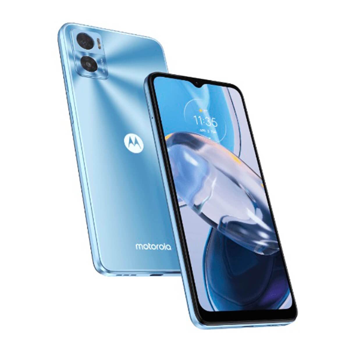 موتورولا جوال موتو E22 ثنائي شرائح الاتصال بذاكرة روم 32GB وذاكرة RAM 3GB  (فقط GSM | بدون CDMA) هاتف ذكي 4G/LTE مفتوح من المصنع (ازرق كريستال) -  اصدار عالمي: اشتري اون لاين