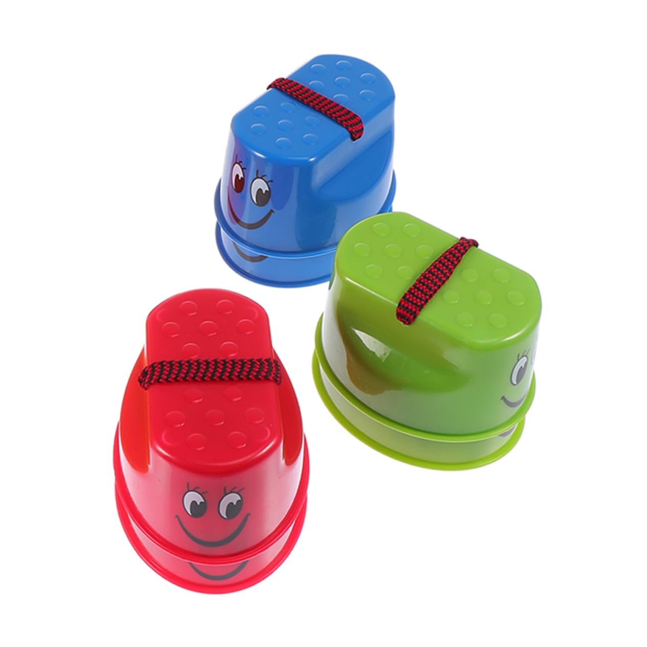 Totority Stilts Toys for Boys and Girls Boys and Girls Outdoor Stilts Plastic 3 Pairs Pack Balance Training Toys Random Color