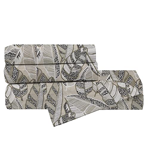 Image of 100% Cotton 400TC Bedsheet /Bedsheets /Bed Sheet /chadar - Soft and Breathable - Flat Sheet with 1 Pillow Cover Single Size Taupe Damask Print