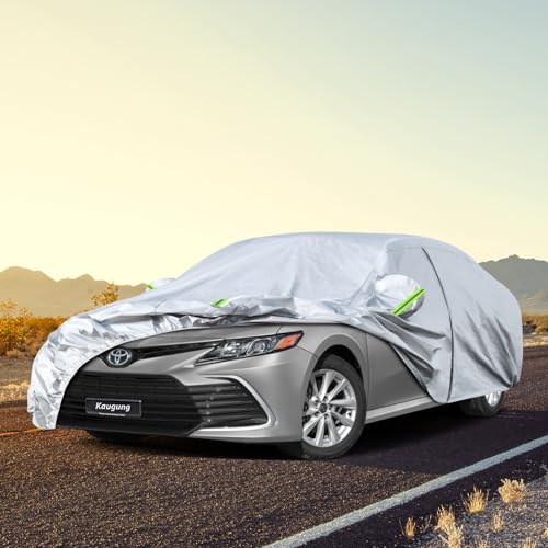 Image of Kaugung 6 Layers Car Cover Custom Fit Toyota Camry Sedan from 1991 to 2025, Waterproof Car Cover All Weather for Automobiles Outdoor Indoor with Zipper Door, Sun Rain Dust Snow Protection.