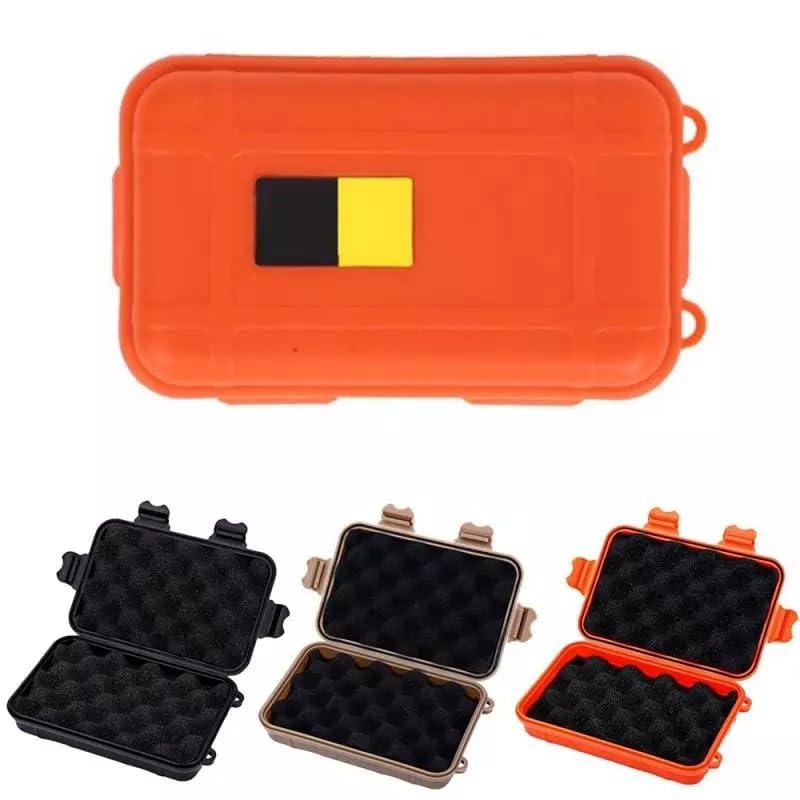 Waterproof Storage Box for Small Items – Moisture-Resistant & Shockproof PE-Lined Organizer Case with Silicone Seal, 130 x 80 x 40 mm (Small) or 1(Black)