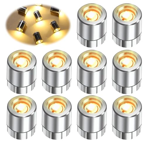 10 bombillas LED en miniatura con pilas incluidas, luz blanca cálida para decoración de casa de muñecas maquetas DIY y más