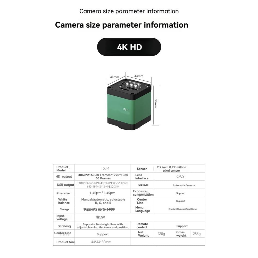 XJ-1 Microscopio Cámara 4K HD1080P Pixel 30FPS 4K Cámara Puede Tomar Fotos Video Microscopio Trinocular Cámara