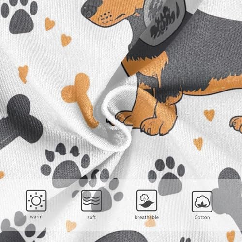 Toddler Girl Briefs, Cute Dachshund Dog White Cotton Underwear Girls, 2–8 Years3