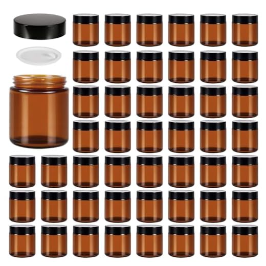 48-Pack Amber Glass Storage Jars