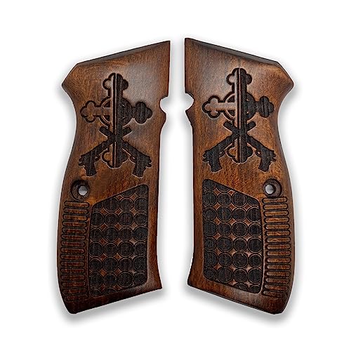 CZ-75 poignée pistolet en bois de noyer fait main au design d'exception