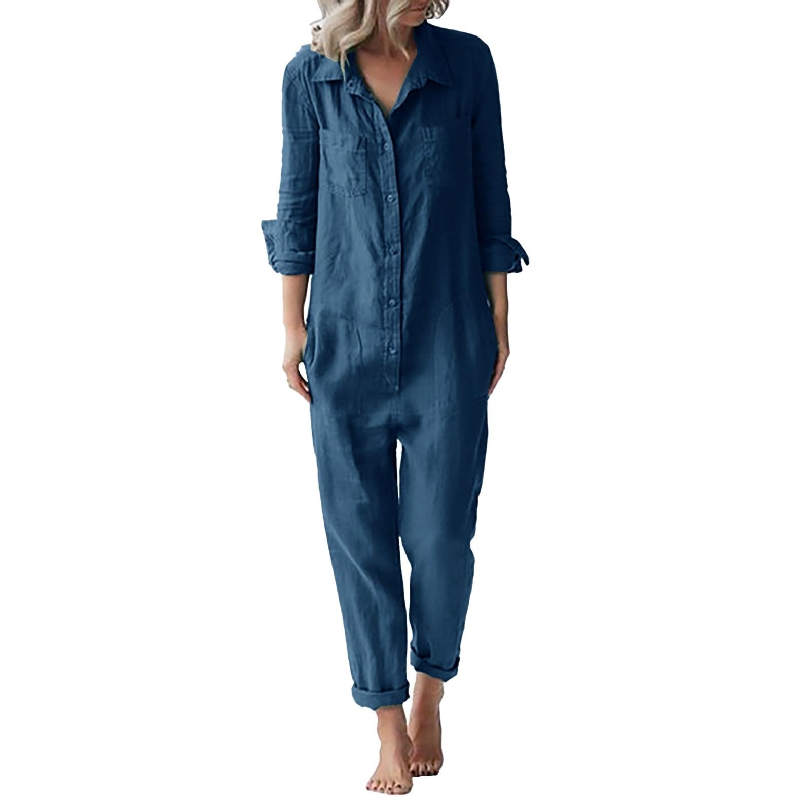 Combinaison en lin décontractée chic pour les vacances d'été - 6