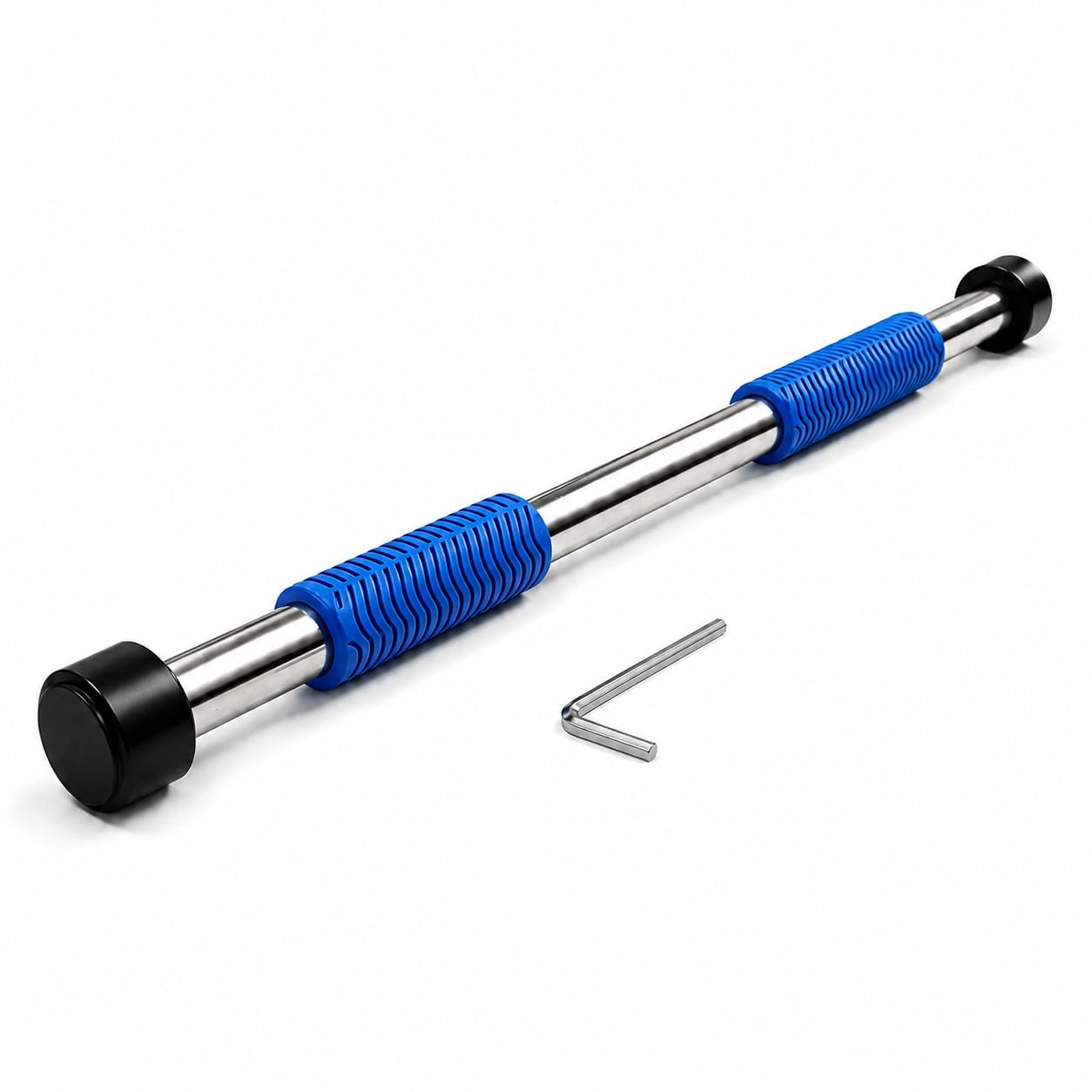 Hanging Rod & Pull Up Bar for Kids and Adults | No Drill Doorway Exercise Bar | 100 kg Capacity | Safety Lock | Stretching, Upper Body Exercise & Home Fitness Equipment (Blue)-image-34