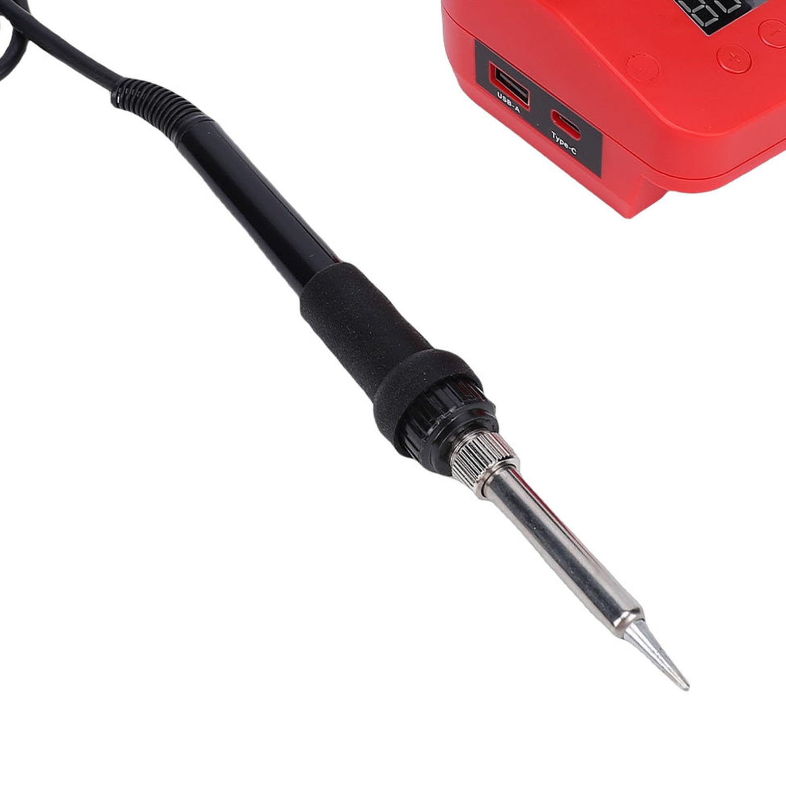 Sxhlseller Kabellose Lötstation für M18-, Tragbares 60-W-Lötkolben-Set mit LCD-Display, USB-Typ-C-Anschluss, Schnelles Aufheizen, Werkzeuge mit Einstellbarer Temperatur