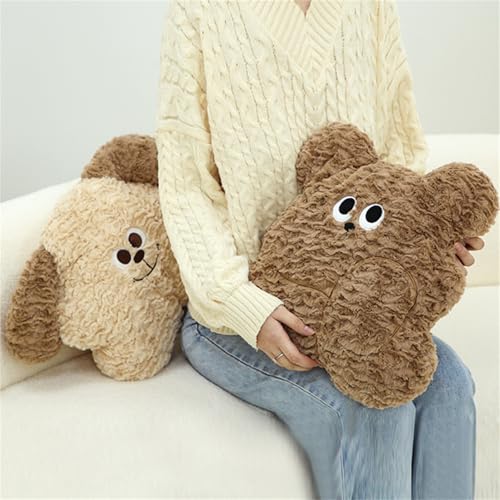 Ueiwffzo Kuschelkissen Hund/Bär 33cm Kreative Flauschige Kissen, Kinderkissen Bär Niedliches Plüschkissen, Sofakissen Kuscheltiere Kawaii Weiche Sofadekoration, Geschenke (Hund)