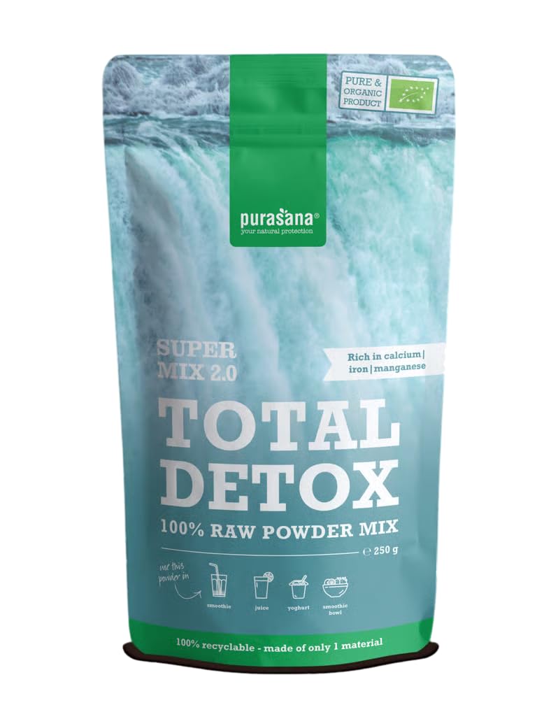 Purasana Total Detox Mix 2.0, Organic Superfood Blend, Supports Natural Detox and Energy, Antioxidant Rich, Digestive Health and Immunity, 250g