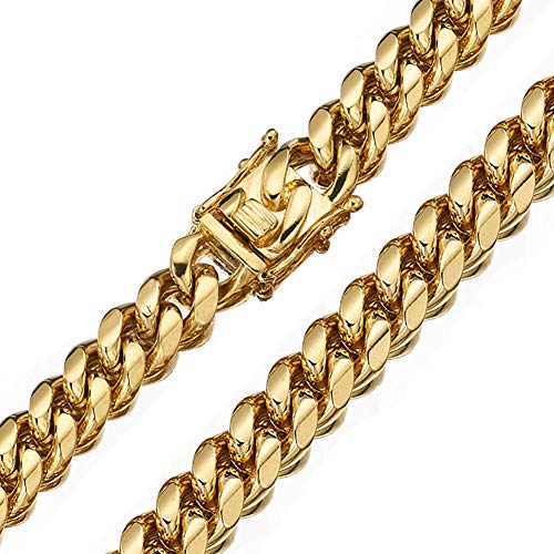 Jewelry Kingdom 1 Mens Bracelet 18K Gold Chain Cuban Link Chain for Men's