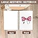 KAOWT Nursing Gifts Notebook Journal, Nurse Gifts Notebooks for Note Taking, Preppy Coquette Pink Bow Stethoscope Journal, Aesthetic Hardcover Spiral Notebook 5.5x8.3in