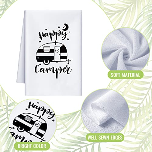 4 Pcs Camping Kitchen Towels Dish Towels White Kitchen Hand Towels Retro Rv Camping Car Fun Theme Dish Towels And Dish Cloth For Farmhouse Sayings Quotes Tea Towels Housewarming Gifts Decor For Women #TOP1