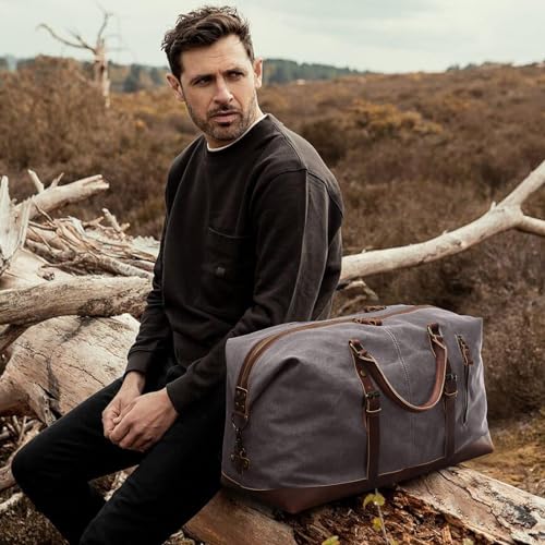 S-ZONE Duffle Bag for Travel Canvas Duffel Bag Carry on Weekender Bag for Men2