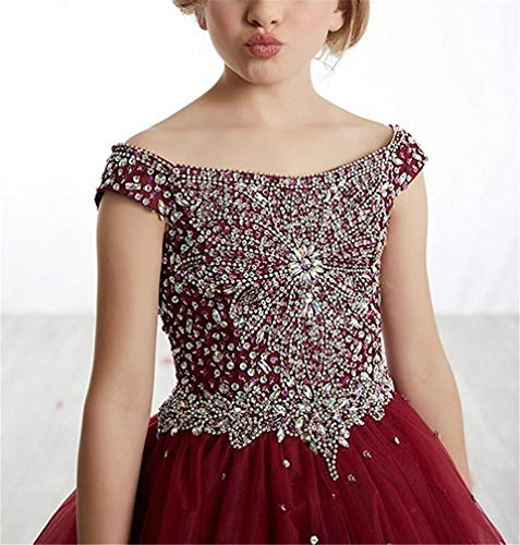 Junguan Girls' Off The Shoulder Pageant Dresses Aline Princess Prom Dress Formal Ball Gowns2