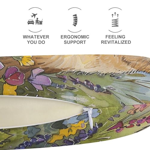 Almohada de viaje de espuma viscoelástica U forma portátil miniatura 5