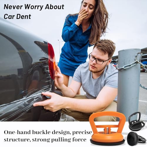 Image of Heavy-Duty Suction Cup Dent Remover - Car Dent Puller | Strong Grip Handle for Lifting Dents, Glass, Tiles & Mirrors | Suction Lifter for Object Moving (Multicolor- small size)