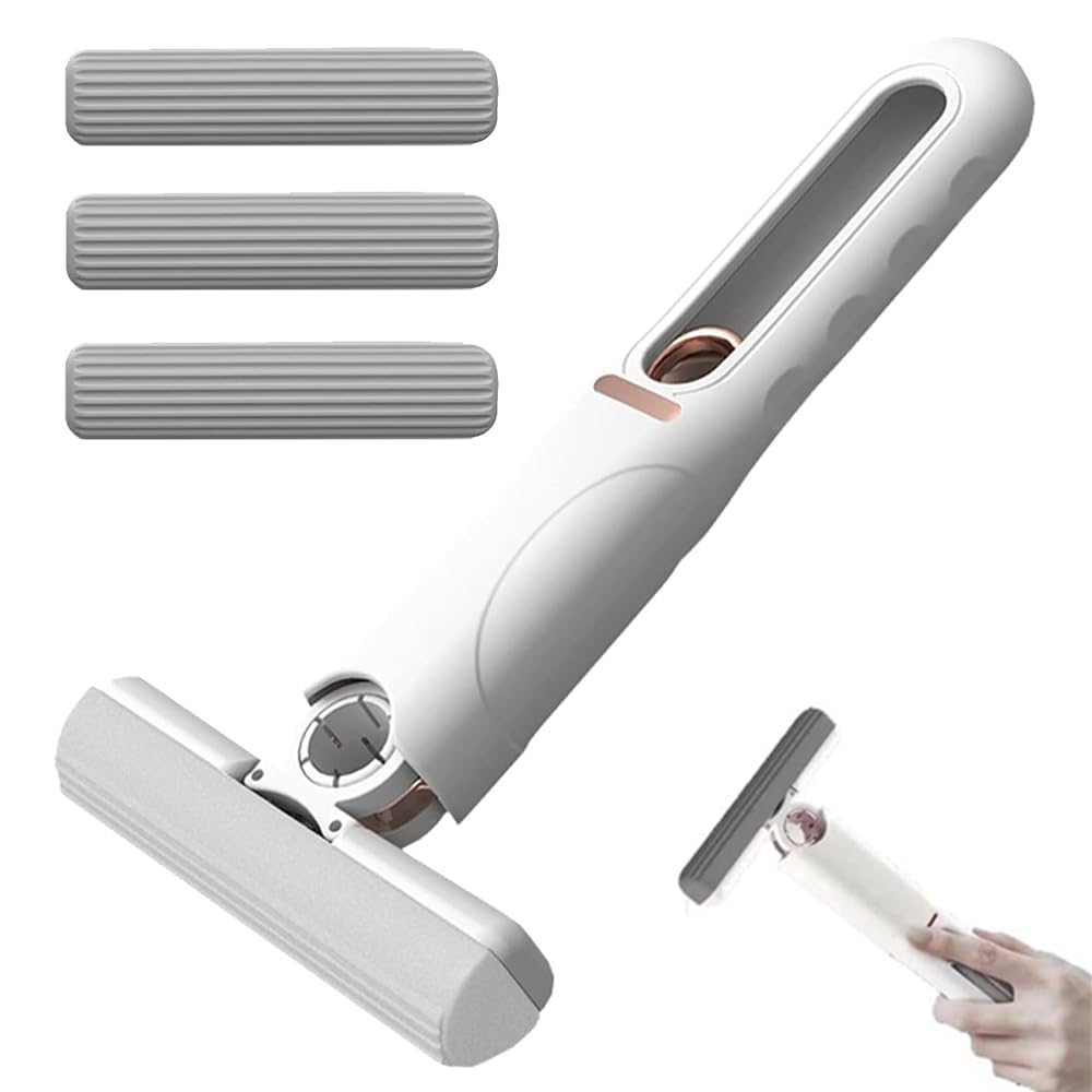 Dandin Mini Balai Éponge, Mini Balai Essoreur Avec 2 Remplacements