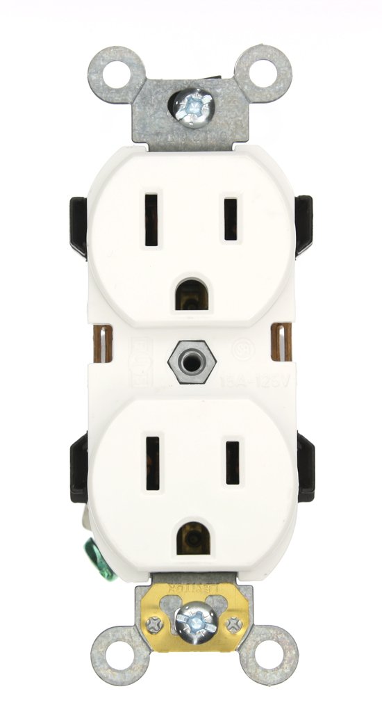 Buy Leviton 5252-W 15 Amp, 125 Volt, Industrial Series Heavy Duty ...