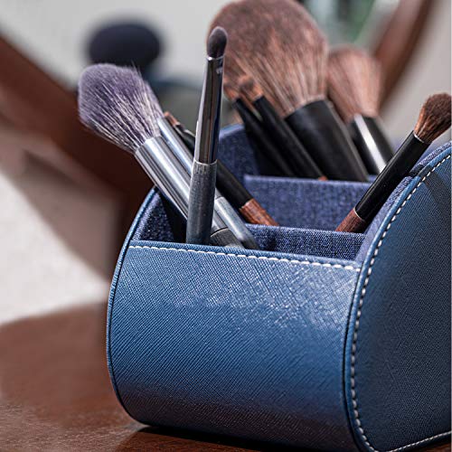 SANQIANWAN PU Leather Remote Storage Box Holder Remote Control Holder with 5 Compartments for TV Receiver DVD Desk Pen Kitchen Bathroom Makeup - Image 3
