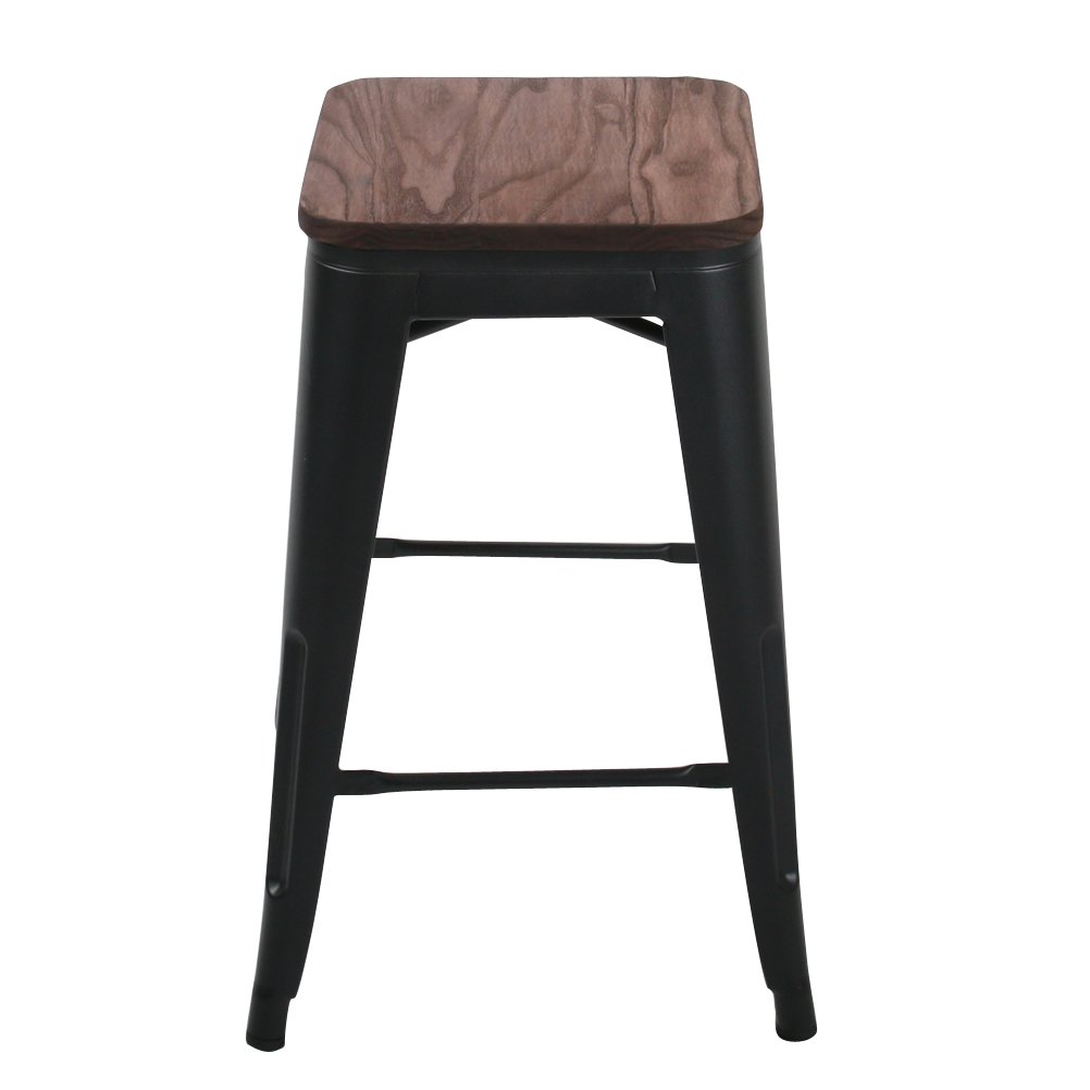 Andeworld Bar Stools Set of 4 Stackable Metal Bar Stools Industrial