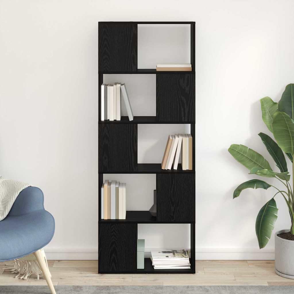 Zestaw 4 mebli telewizyjnych, czarny, 60 x 24 x 156 cm, materiał na bazie drewna, do montażu na ścianie, nowoczesny design, do salonu i sypialni, 4 półki