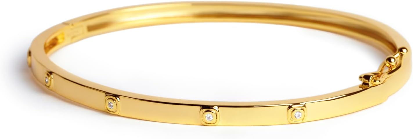 VÓEN Lumi Square Bracelet, 14K Gold Bracelet for Women, Delicate Yet Bold, Geometric Edge, Soft Radiance, Everyday Statement Jewelry, Square Charm Design, Cubic Zirconia Accents - Image 2