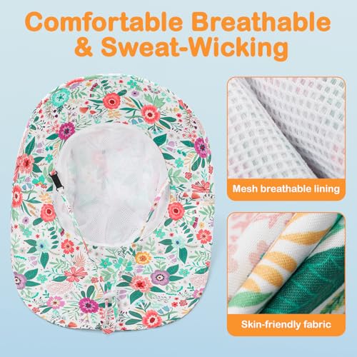 Baby Sun Hat UPF 50+ Mesh Liner Toddler Bucket Hats with Wide Brim Neck Flap for Outdoor Beach Swim3