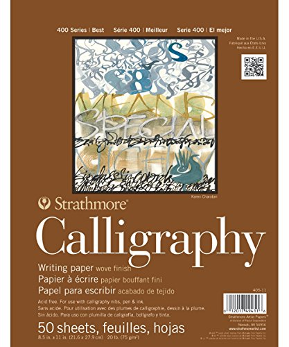 Strathmore STR- 50 Sheet Tape Bound Calligraphy Pad, 8.5 by 11', White