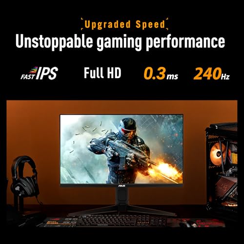 Image of ASUS TUF Gaming Series 5 27 inch 1080P Monitor (VG279QML5A) - Fast-IPS, 240Hz, 0.3ms, G-SYNC Compatible, FreeSync Premium, 99% sRGB, Height Adjustable, DisplayWidget, Gaming AI, 3 yr Warranty