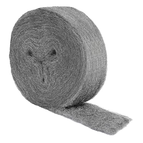 MOGRQAP Lana de Acero 1# para Proteger Contra Ratones, 20M Lana de Acero 1# para Agujeros, Grietas en Paredes, Lanas de Alambre para Limpieza y Pulido de Madera, Vidrio, Metal, Bronce, Cobre