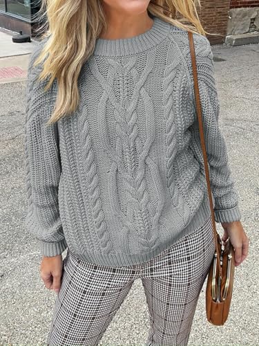 Image of Cicy Bell Womens Oversized Cable Knit Sweaters Fall Chunky Pullover