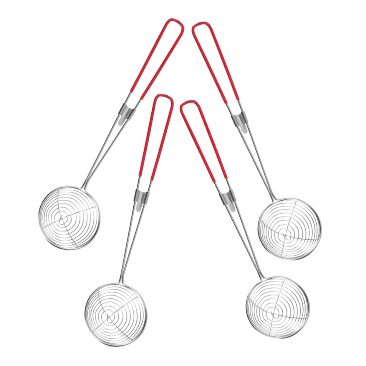 CIYODO 4pcs Stainless Steel Strainer with Handle for Noodles Bubble Tea Cooking Mesh Skimmer Spoon for Hot Pot Robust Design for Kitchen Use Easy to Clean