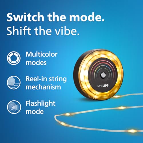 Image of PHILIPS GleamString Premium Rechargeable LED String Lights 8M Reel | Multicolor & Warm White | Flashlight Mode | Type-C Charging | 8Hr Backup | Indoor Outdoor Use | Pack of 1