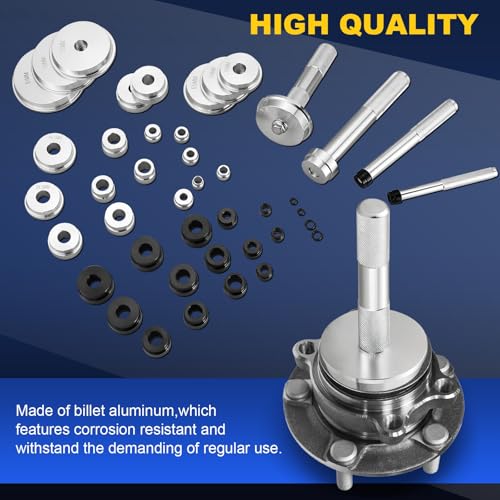 Image of DASBET Bearing Press Kit, 43pcs Bearing Race and Seal Driver Set with 23 Metric & 16 SAE Adapters, Seal Driver Installer Kit w / 4 Handles for Bearing Installation, Bushing Driver Set Bushing Press Kit