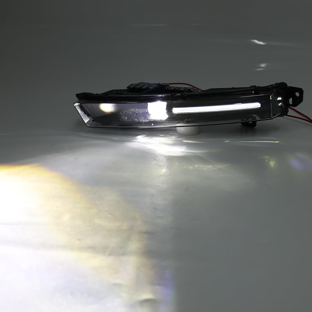 SIKUAI Conjunto de lámpara de luz antiniebla delantera inferior izquierda ABS negro para 2018-2023