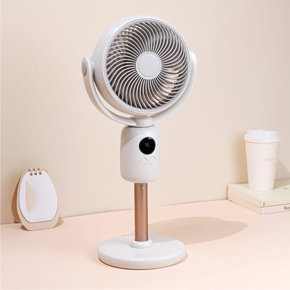 Glaceon Oscillating Cooling Wind Adjustable, 5 Speed Pedestal Stand Fan Remote LED Light with Remote Control for Indoor, Bedroom, Living Room, Home Office & College Dorm Use (GREY)