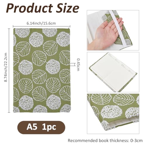 Pochette livre A5 coton lavable olive contre pages cornées - 2