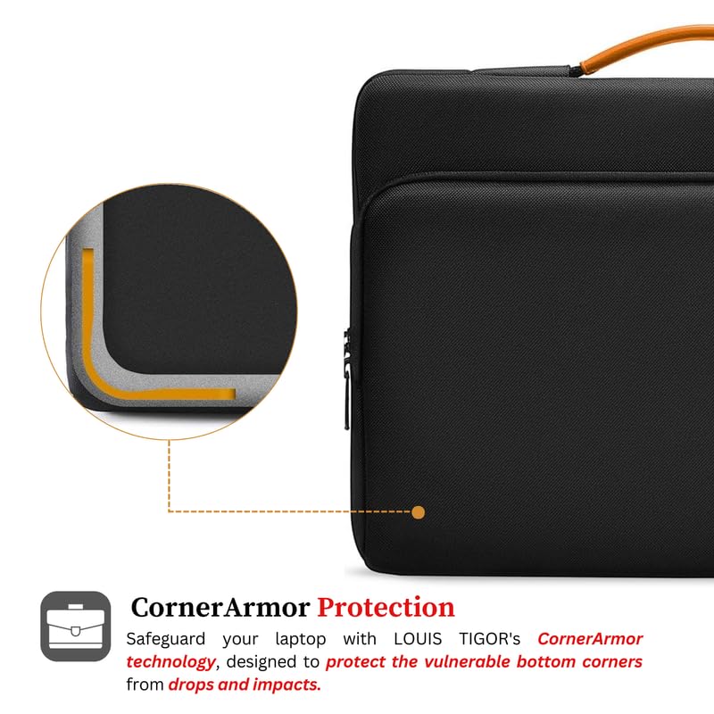 Image of 13.3- inch Laptop Sleeve Bag, Waterproof Case for MacBook Pro, Surface Laptop, ASUS VivoBook, Surface Book, Premium Protective Cover for Business and Travel - Black -Single Pocket