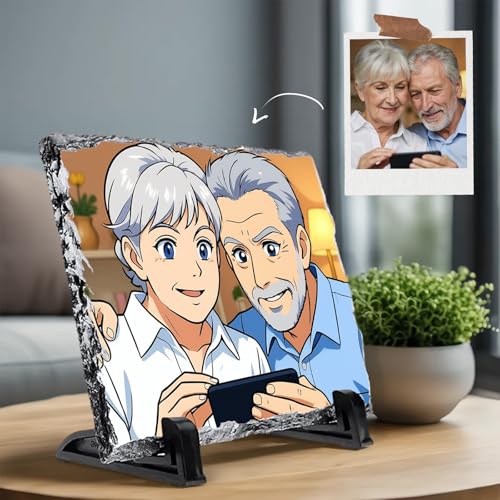 FELIZ TECNO Marco piedra de Fotos.Recuerdo Original. Regalo