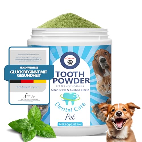 gelpretty Polvo Dental para Perros y Gatos 80g – Limpieza Bucal Profunda, Elimina Sarro y Refresca Aliento, Reduce Sarro Perros, Cuidado Bucal