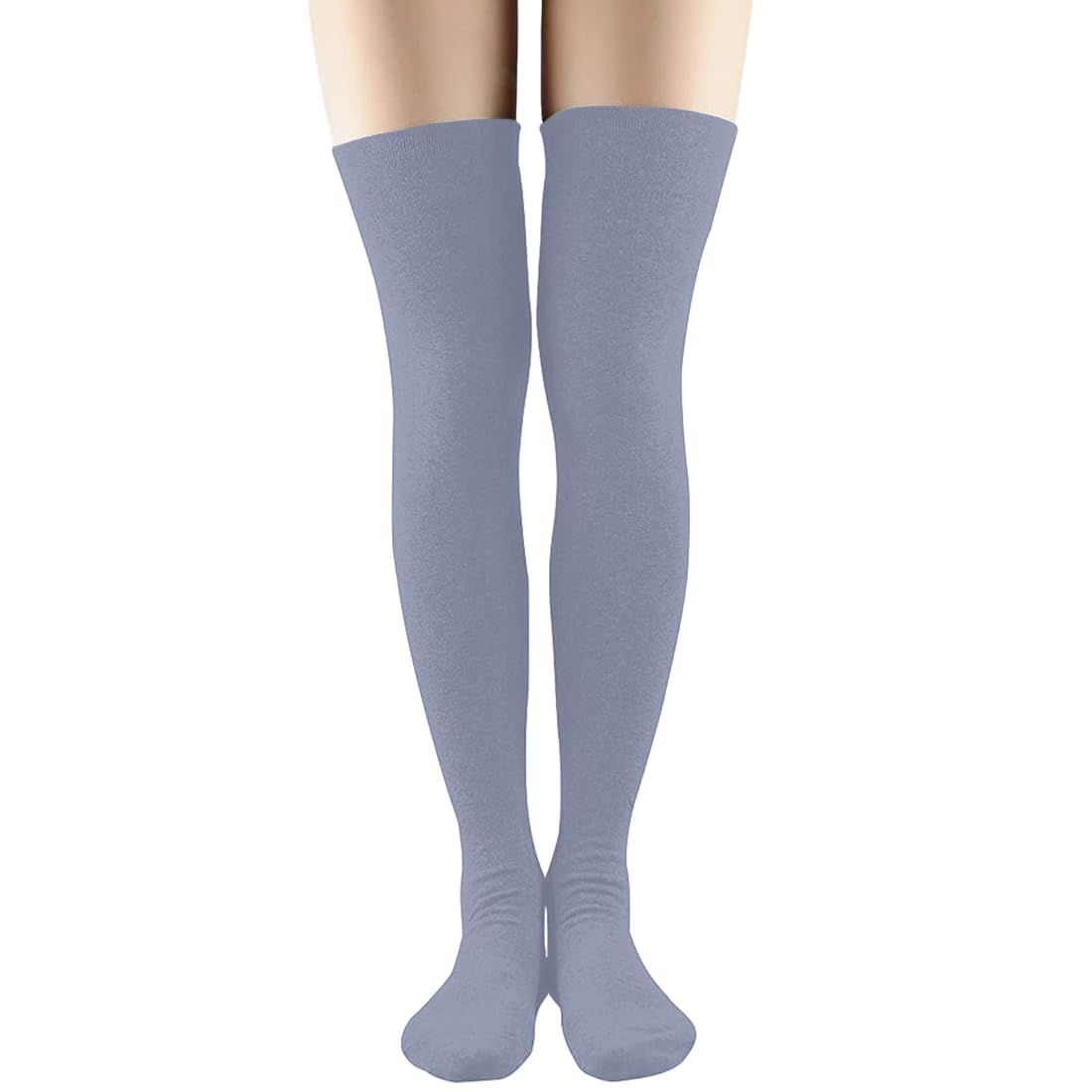 MUKHAKSH (Pack of 12 Pairs = 24 Stockings Girls Cotton Lycra Grey Stocking Thigh High Grey Socks - Image 4 thumbnail